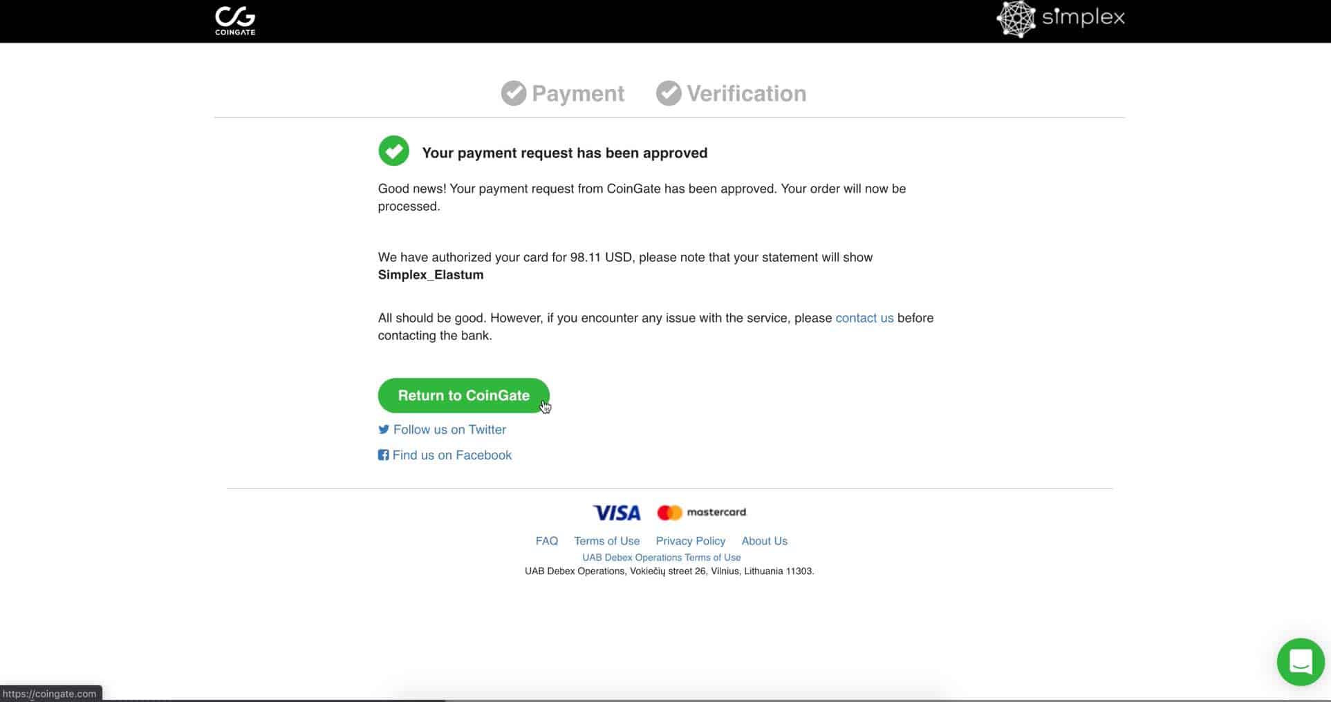 11 CG payment complete