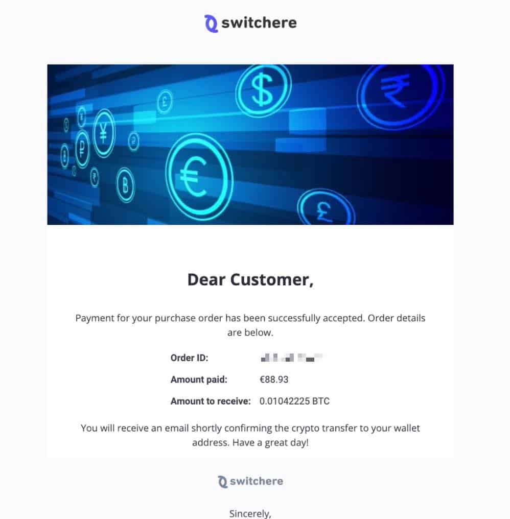 4 payment confirmation email